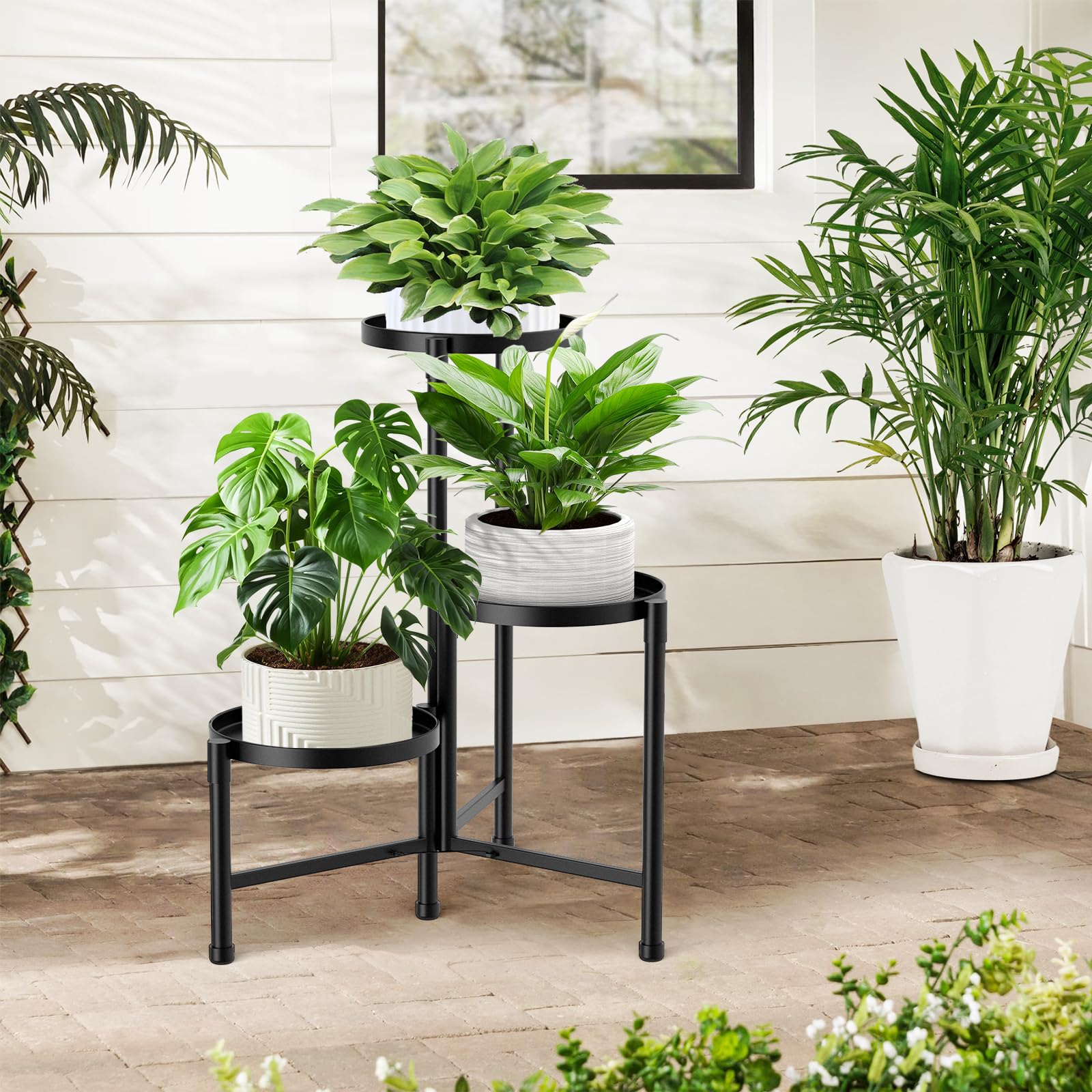 JOPBENG 3 Tier Corner Plant Stand assembled without tools
