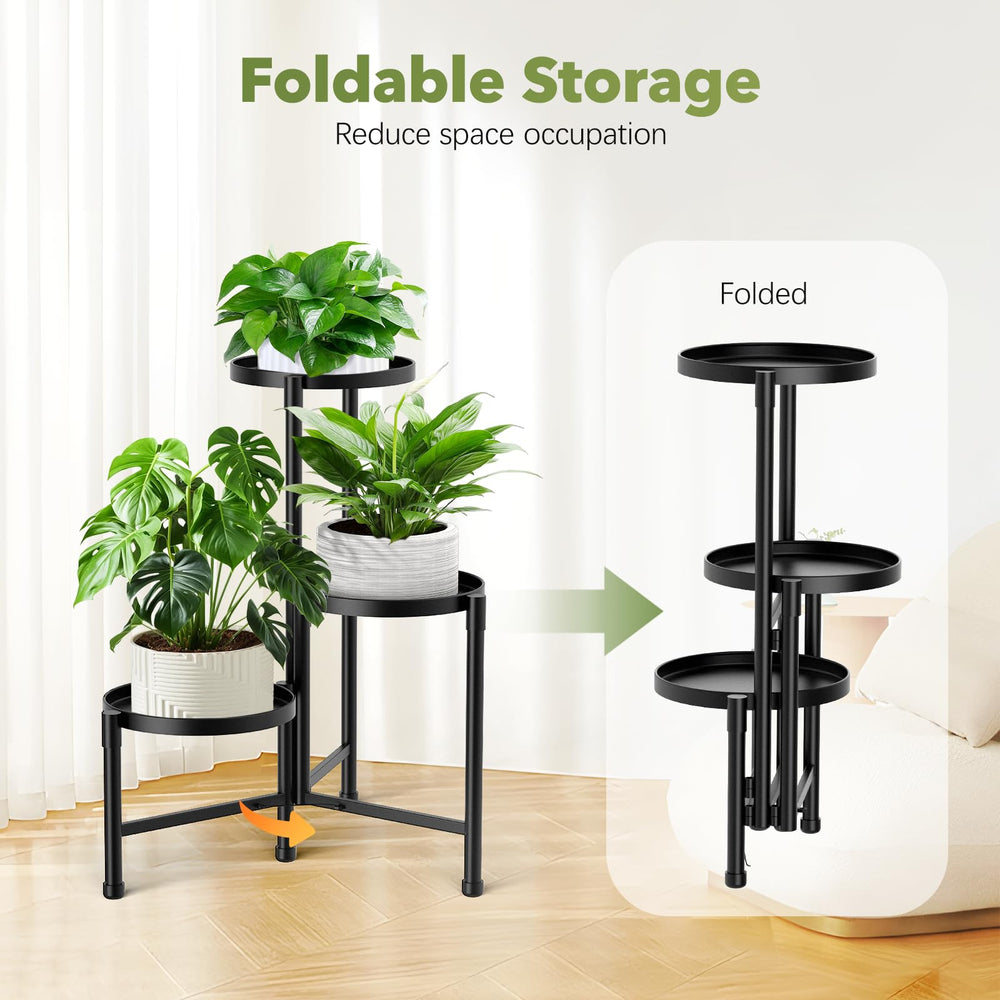 JOPBENG 3 Tier Corner Plant Stand in a garden setting