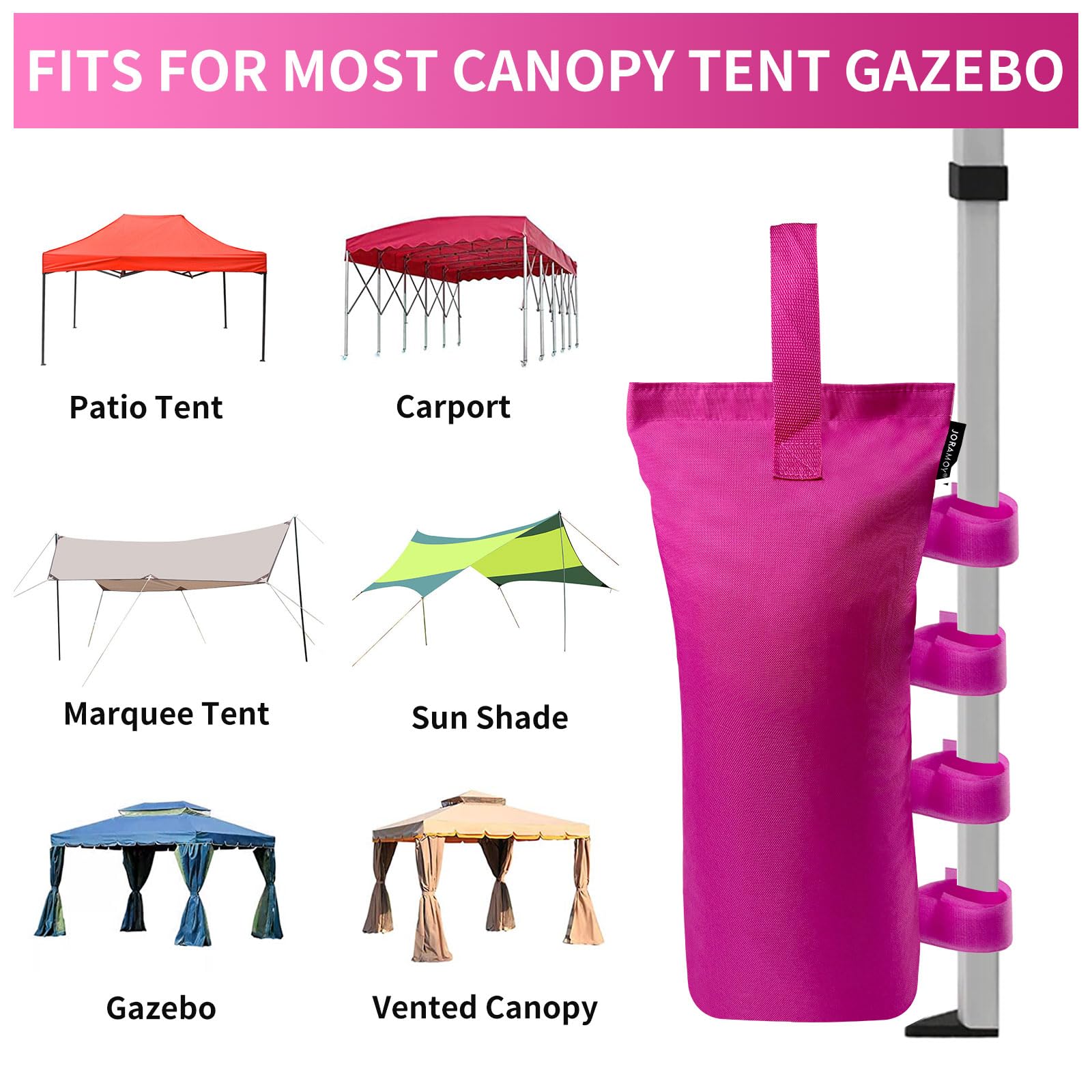 Joramoy Canopy Weight Bags displayed with packaging