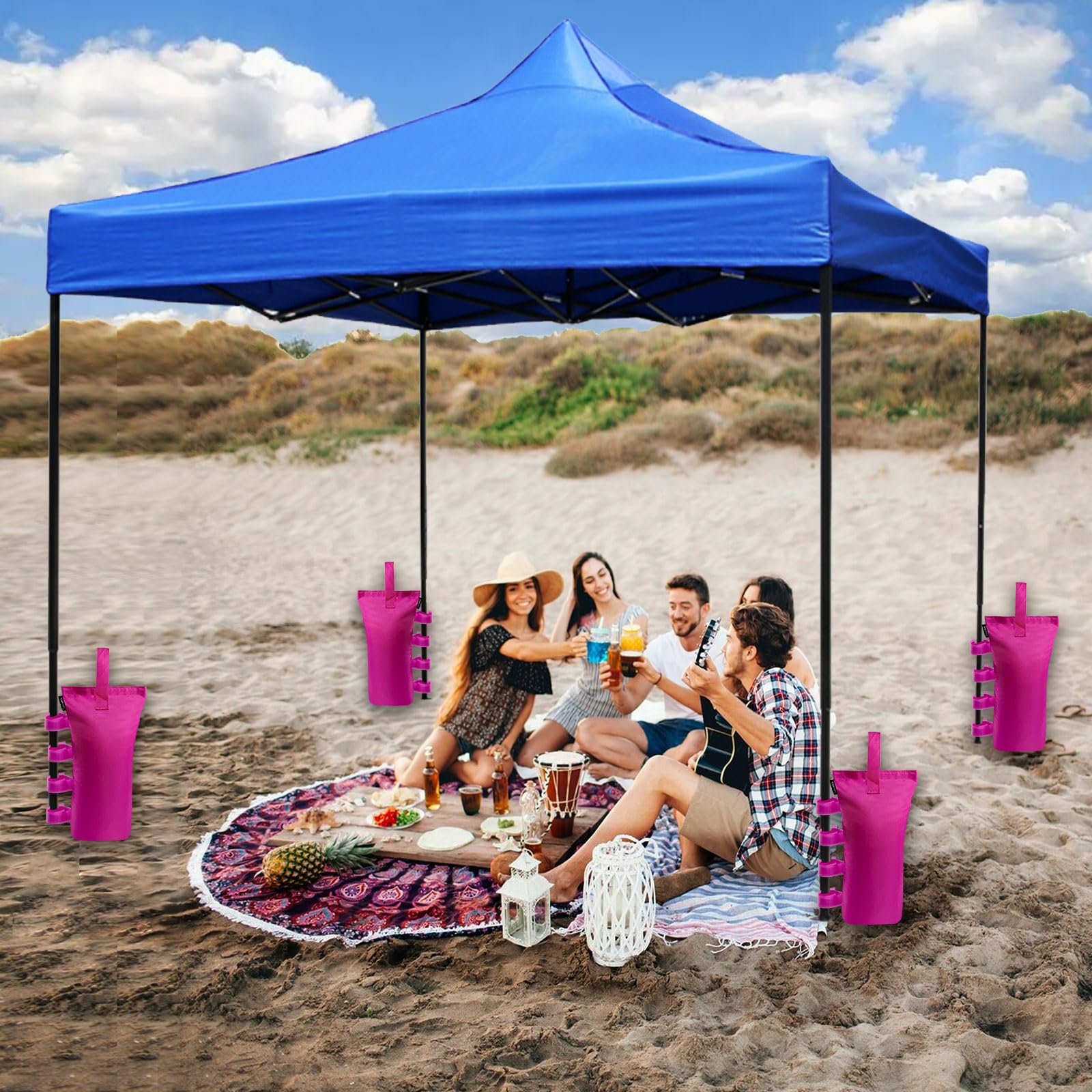 Joramoy Canopy Weight Bags in outdoor picnic setup