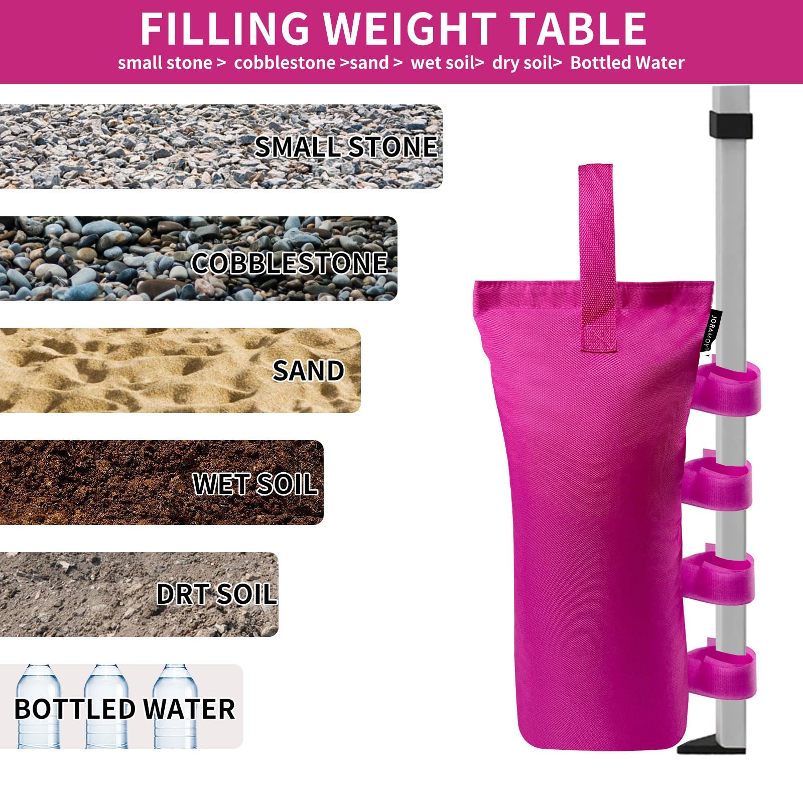 Joramoy Canopy Weight Bags with hand carry handle