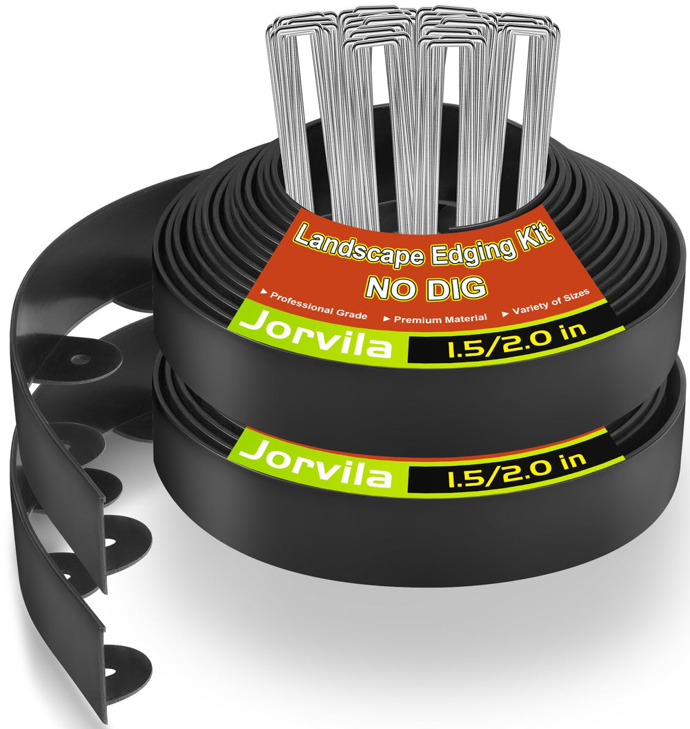 Jorvila No Dig Landscape Edging Kit 2.0in x 60FT plastic edging front view