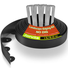 Jorvila No Dig Landscape Edging Kit 40FT black plastic edging front view