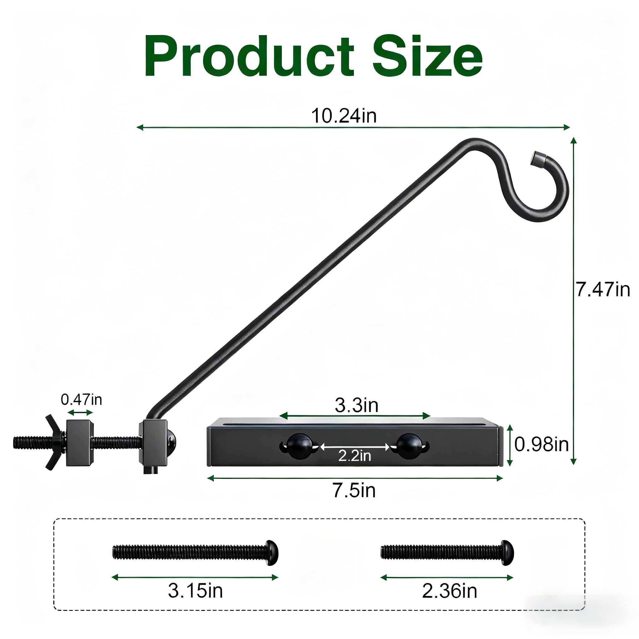 Josmimic 12-Inch Deck Hook displaying flower basket