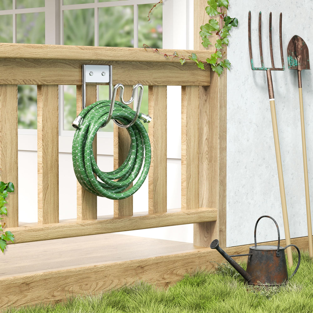 Josmimic garden hose holder in outdoor setting