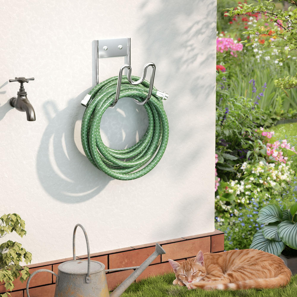 Josmimic Garden Hose Holder with extension cords organized