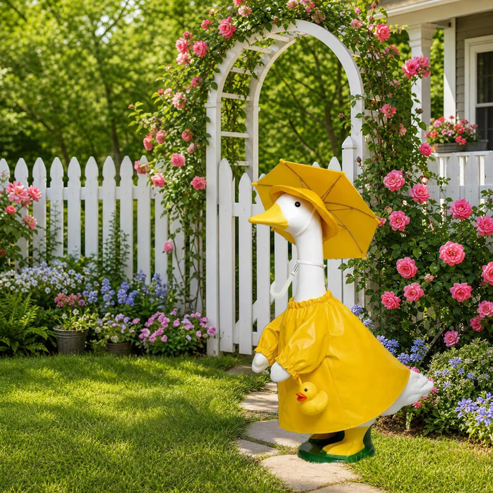 JOYANDRO goose outfit displayed at a front door