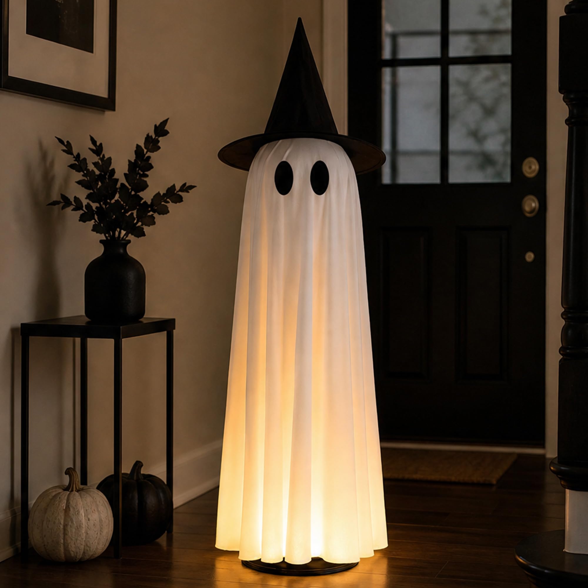 Joyehome animated ghost with Halloween-themed gift box