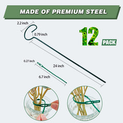 joyhalo 12 Pack Plant Support Stakes in garden