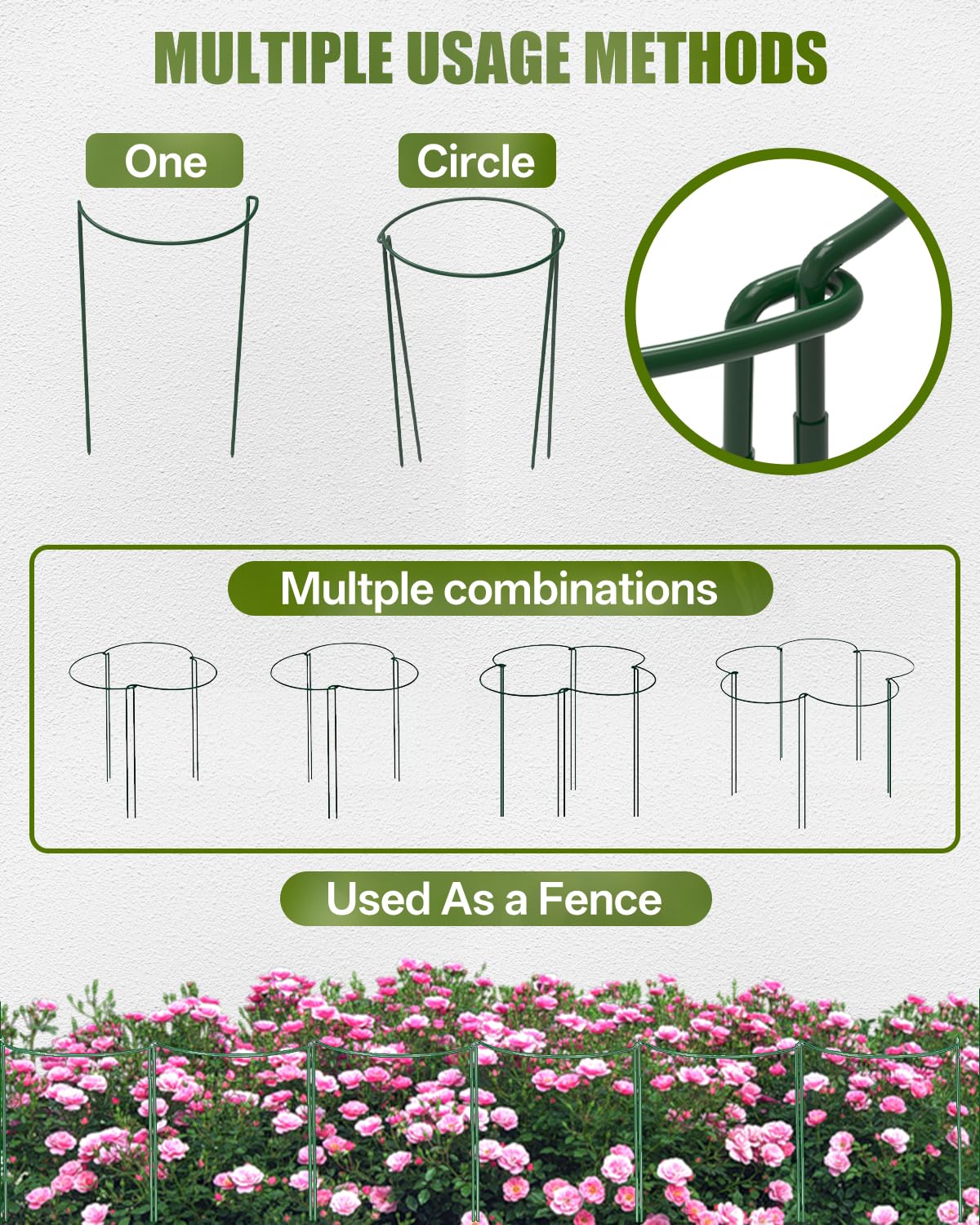 joyhalo 24 Inch Metal Plant Support Stakes against a white background