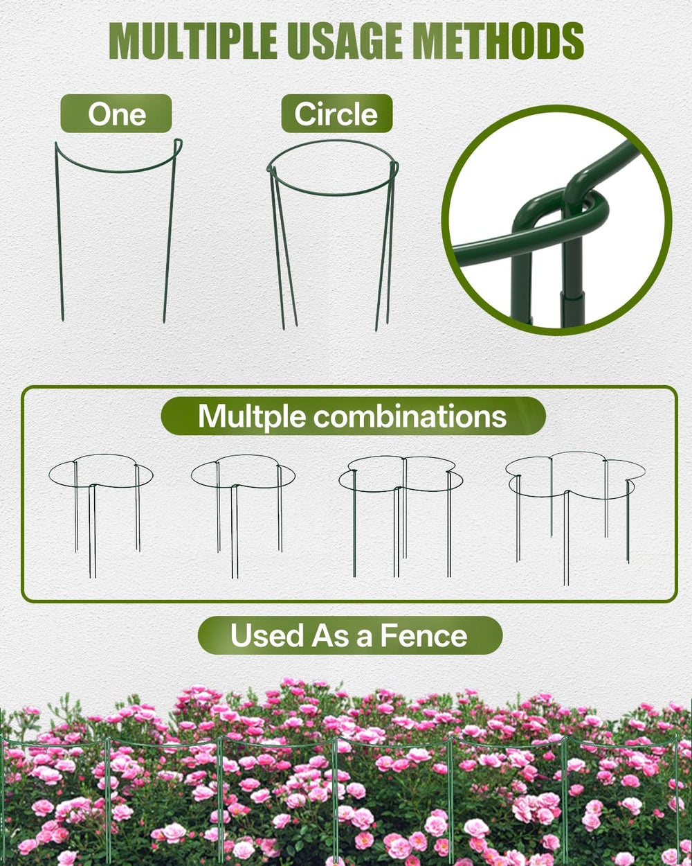 joyhalo 24 Inch Metal Plant Support Stakes against a white background