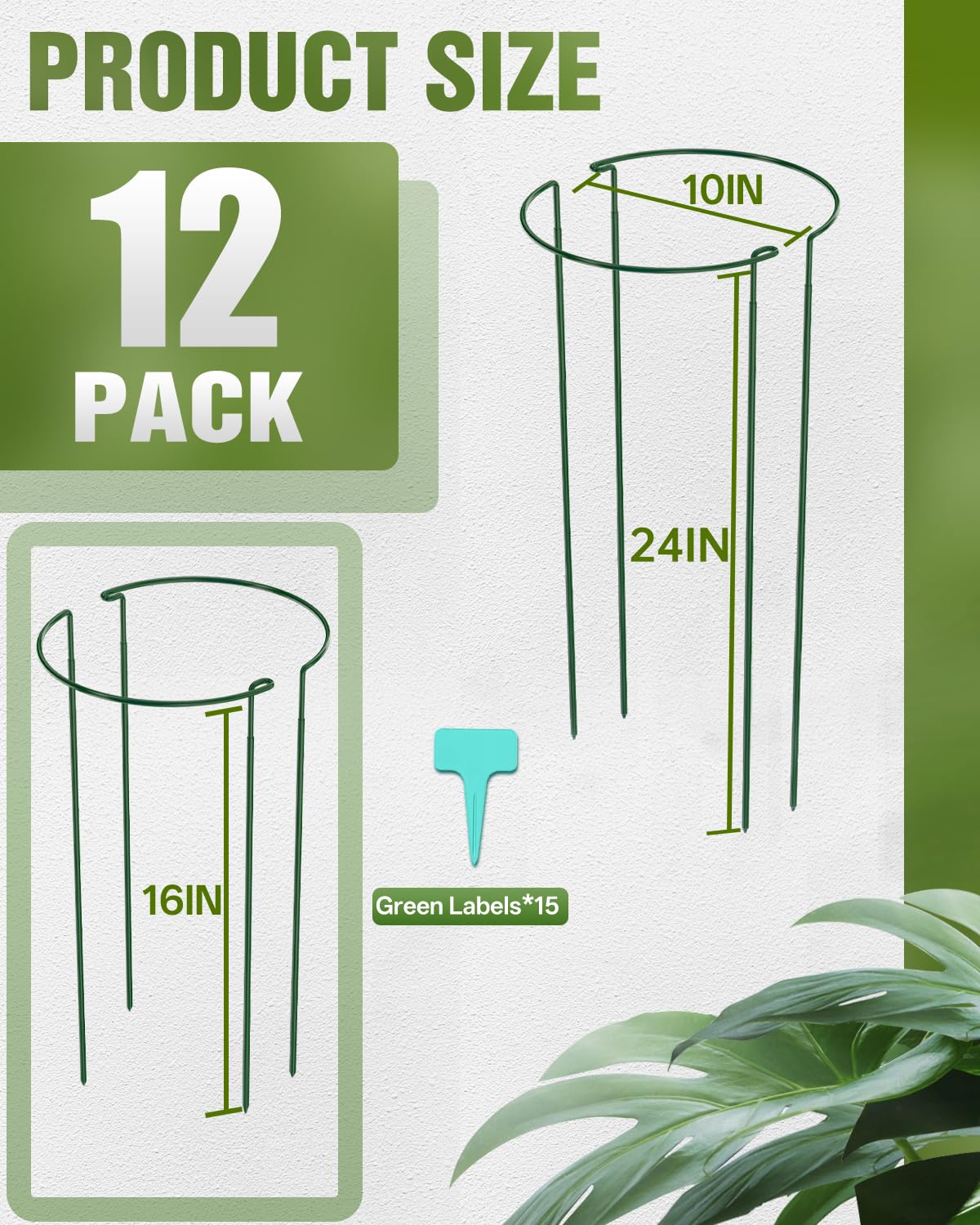 joyhalo 24 Inch Metal Plant Support Stakes close-up showing design