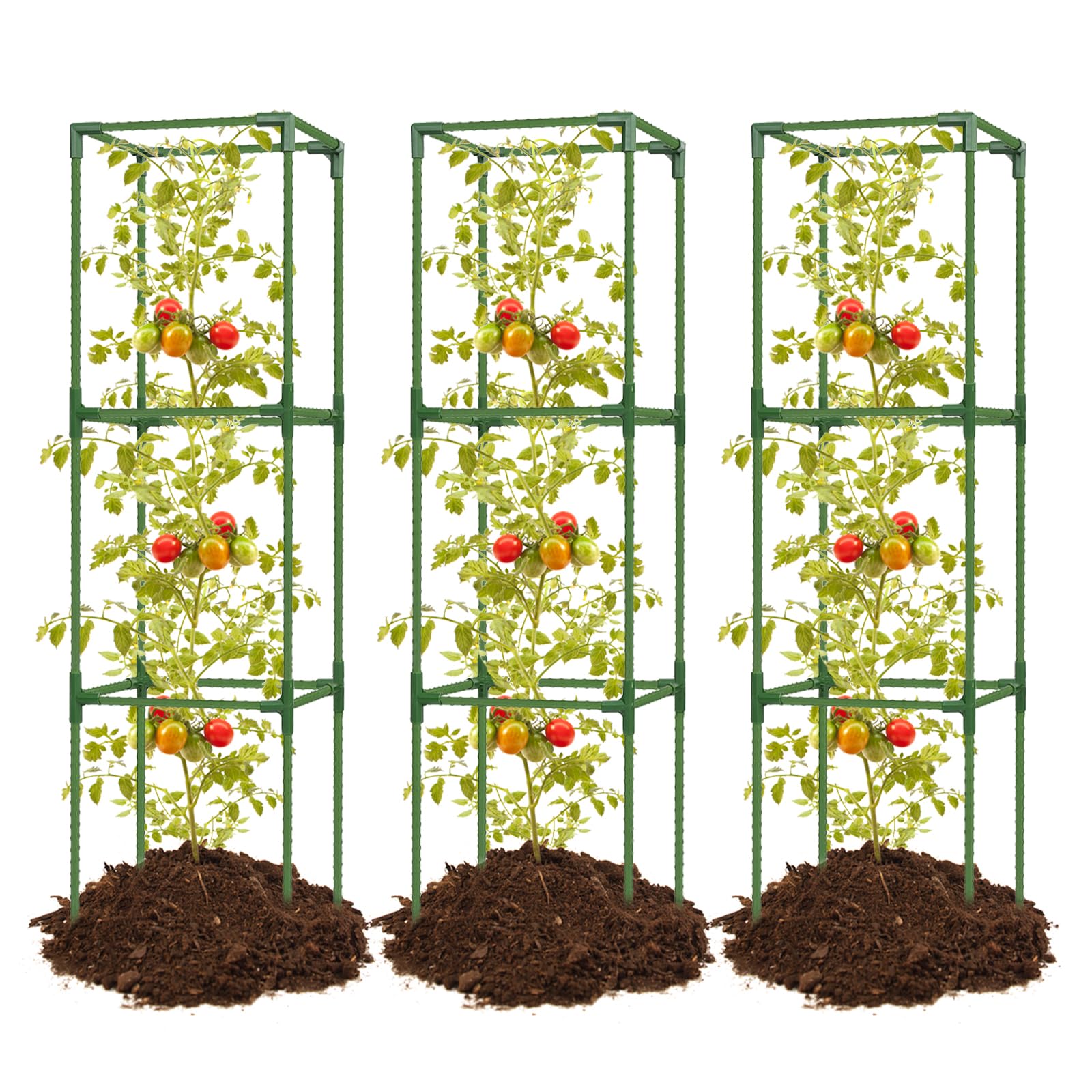 joyhalo 3 Pack 47 Inch Heavy Duty Tomato Cage front view