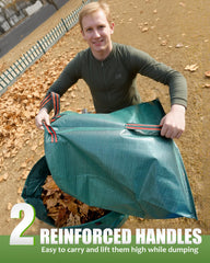 joyhalo 40 Gallon Garden Bag green filled with yard debris