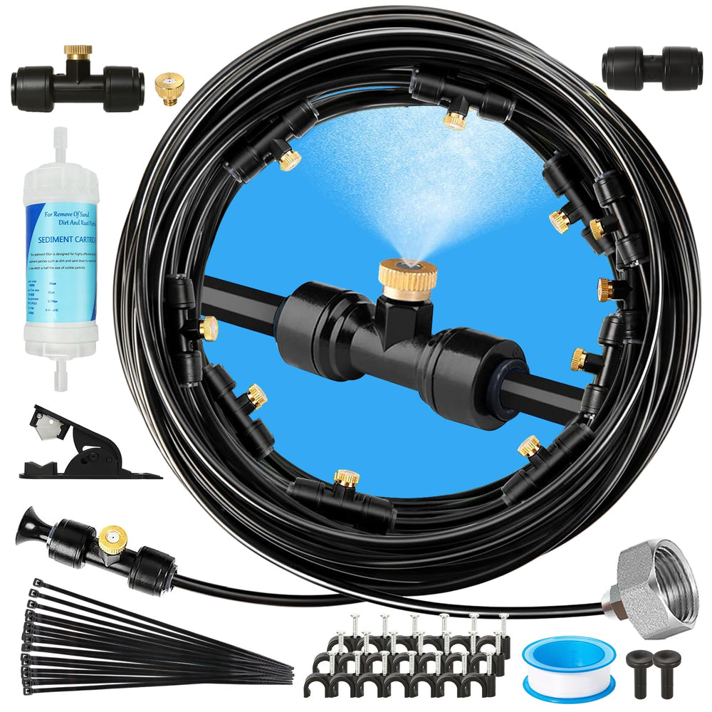joyhalo 50FT patio misting system with water filter
