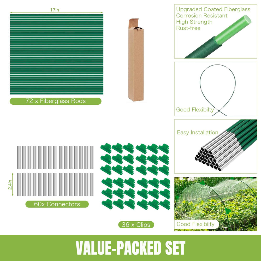 joyhalo Garden Hoops kit components including clips and connectors