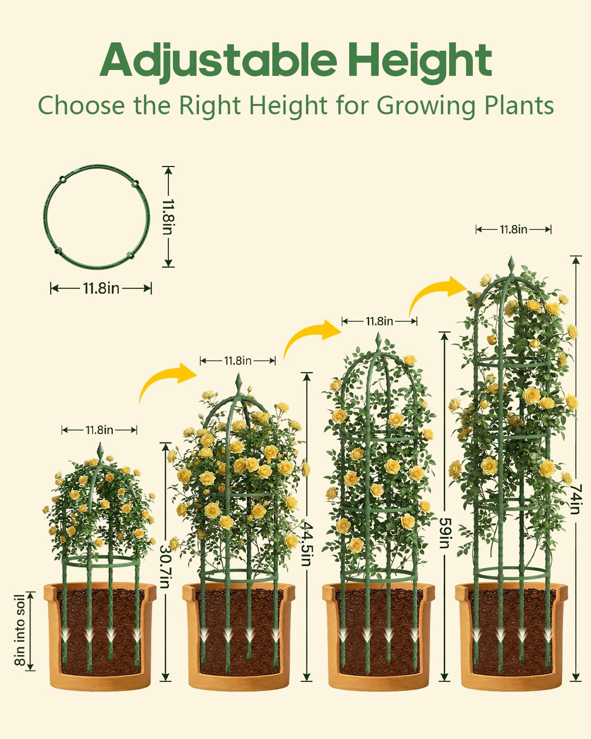joyhalo garden trellis 4-tier design close-up