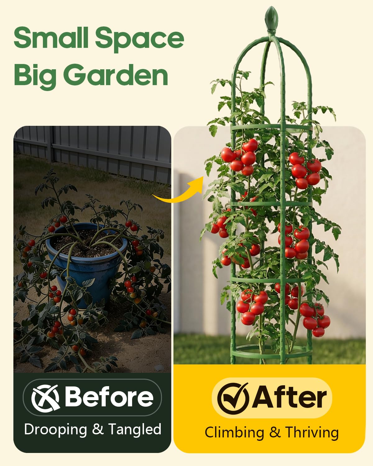 joyhalo garden trellis with decorative tops side view