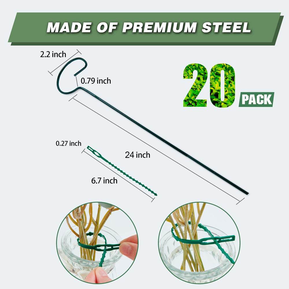 joyhalo metal stakes in garden with plants