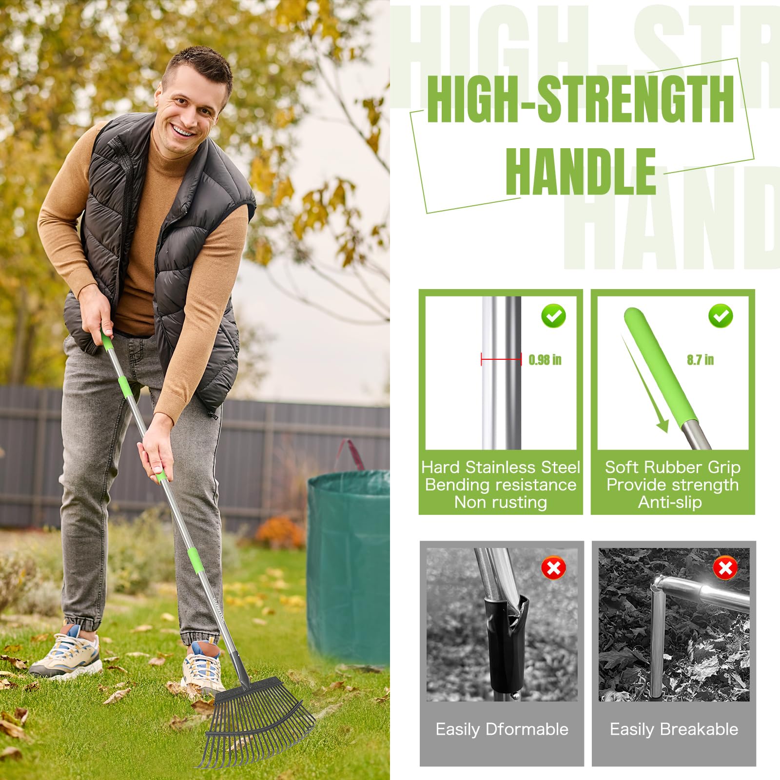 joyhalo rake set in a garden setting