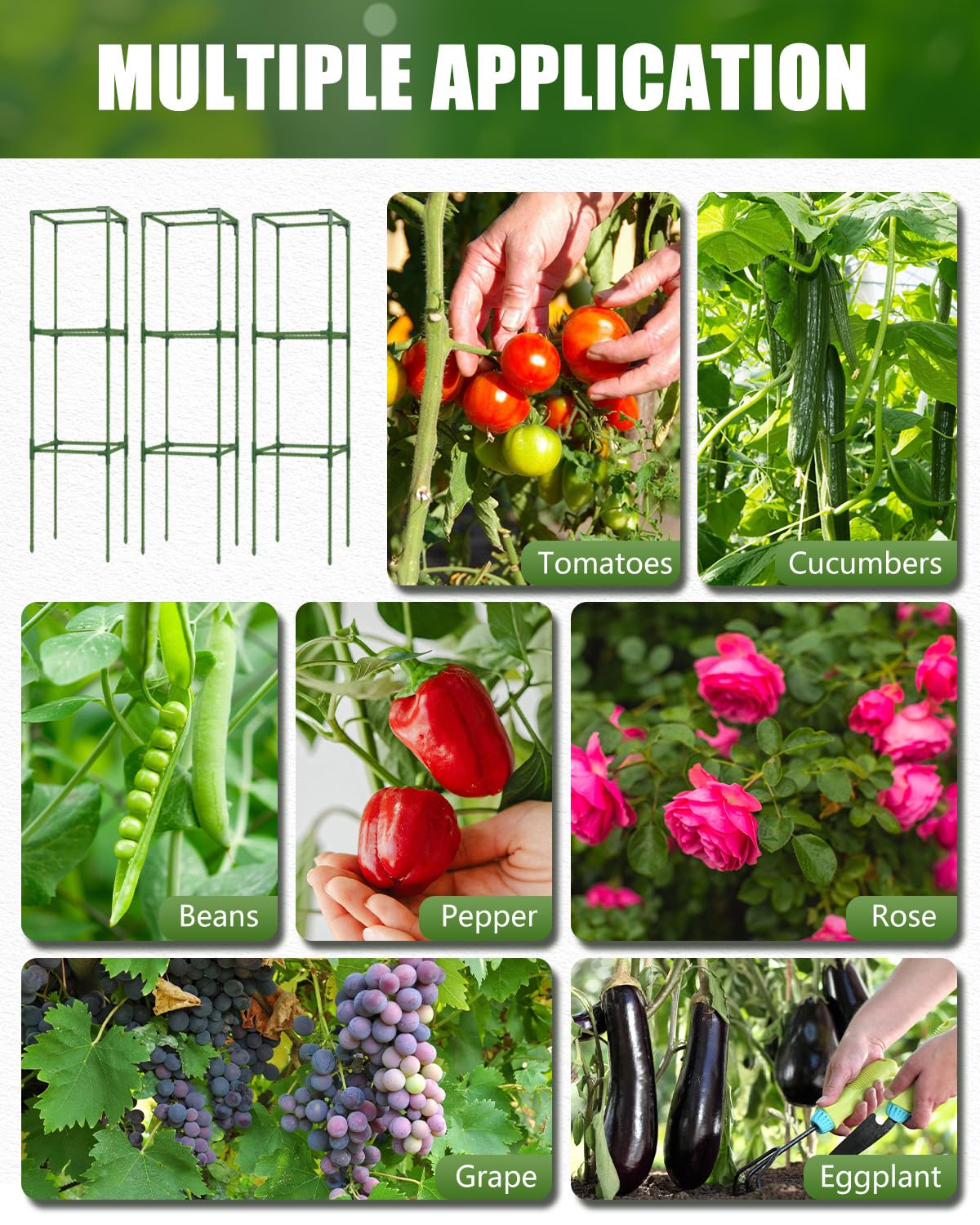 joyhalo Tomato Cage components including stakes and connectors