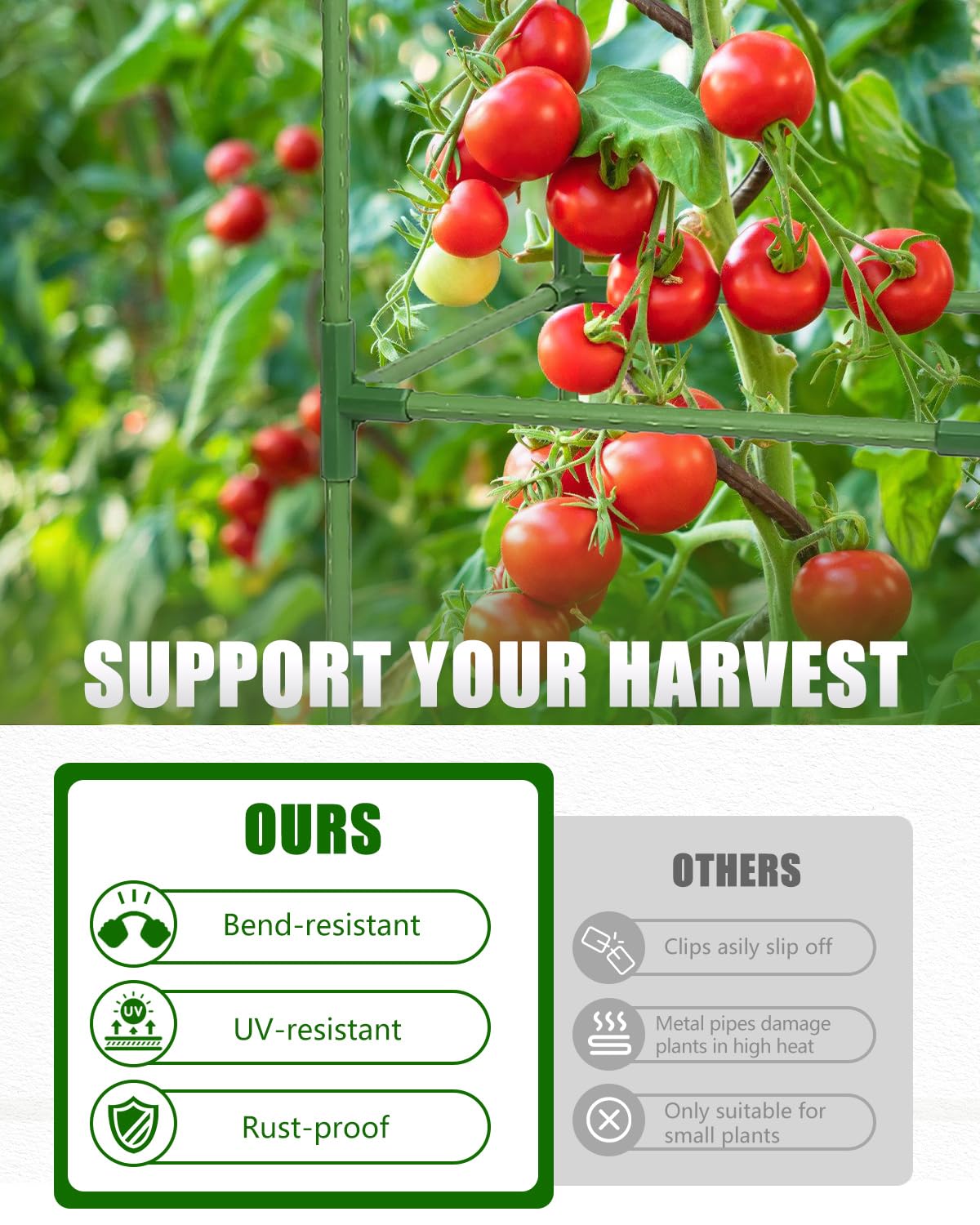 joyhalo Tomato Cage dark green colour close-up