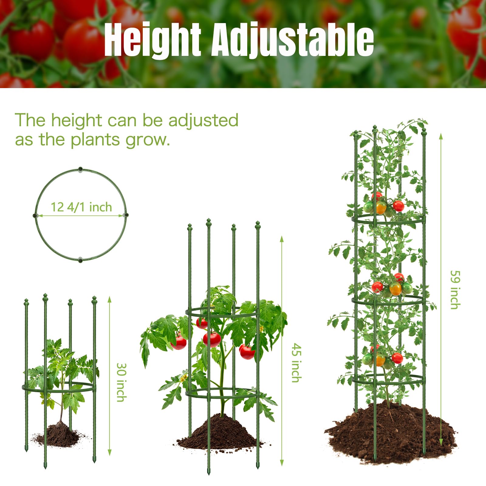 joyhalo Tomato Cages close-up showing rust-resistant material