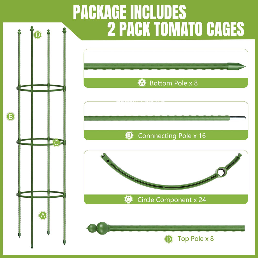 joyhalo Tomato Cages in garden setting supporting climbing plants