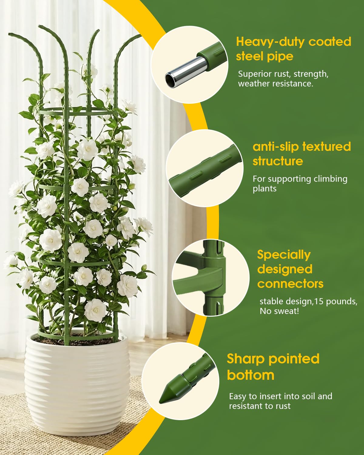 joyhalo trellis assembled in garden with climbing plants