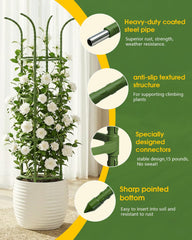 joyhalo trellis assembled in garden with climbing plants