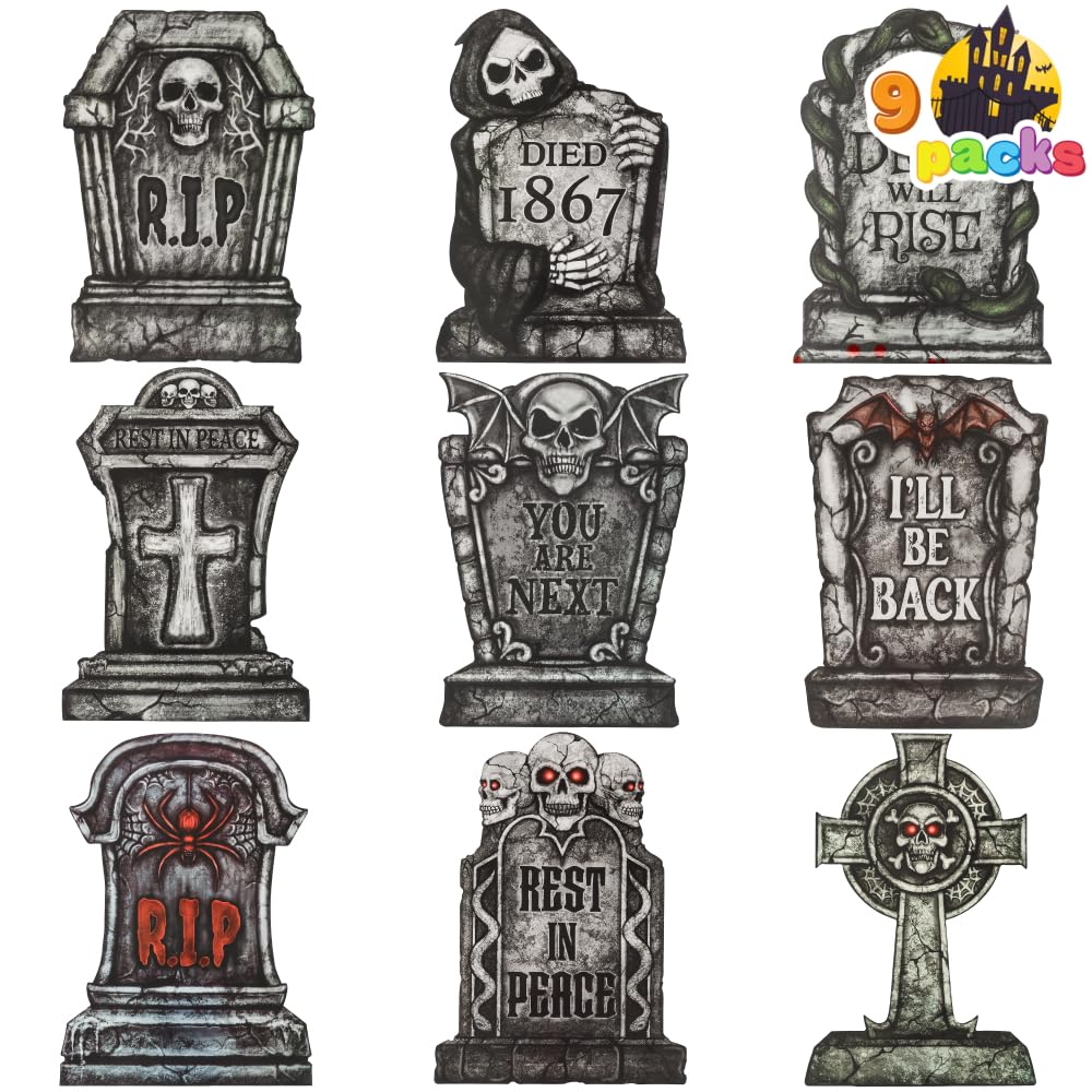JOYIN 16-inch Halloween tombstone with skull design