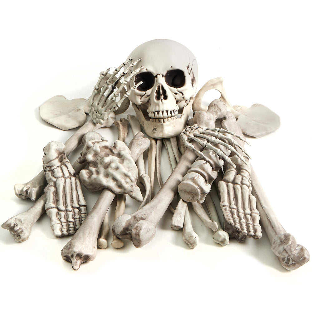 JOYIN 28 PCS Halloween Skeleton Bones front view