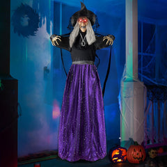 JOYIN 47-inch animated witch decoration with LED eyes