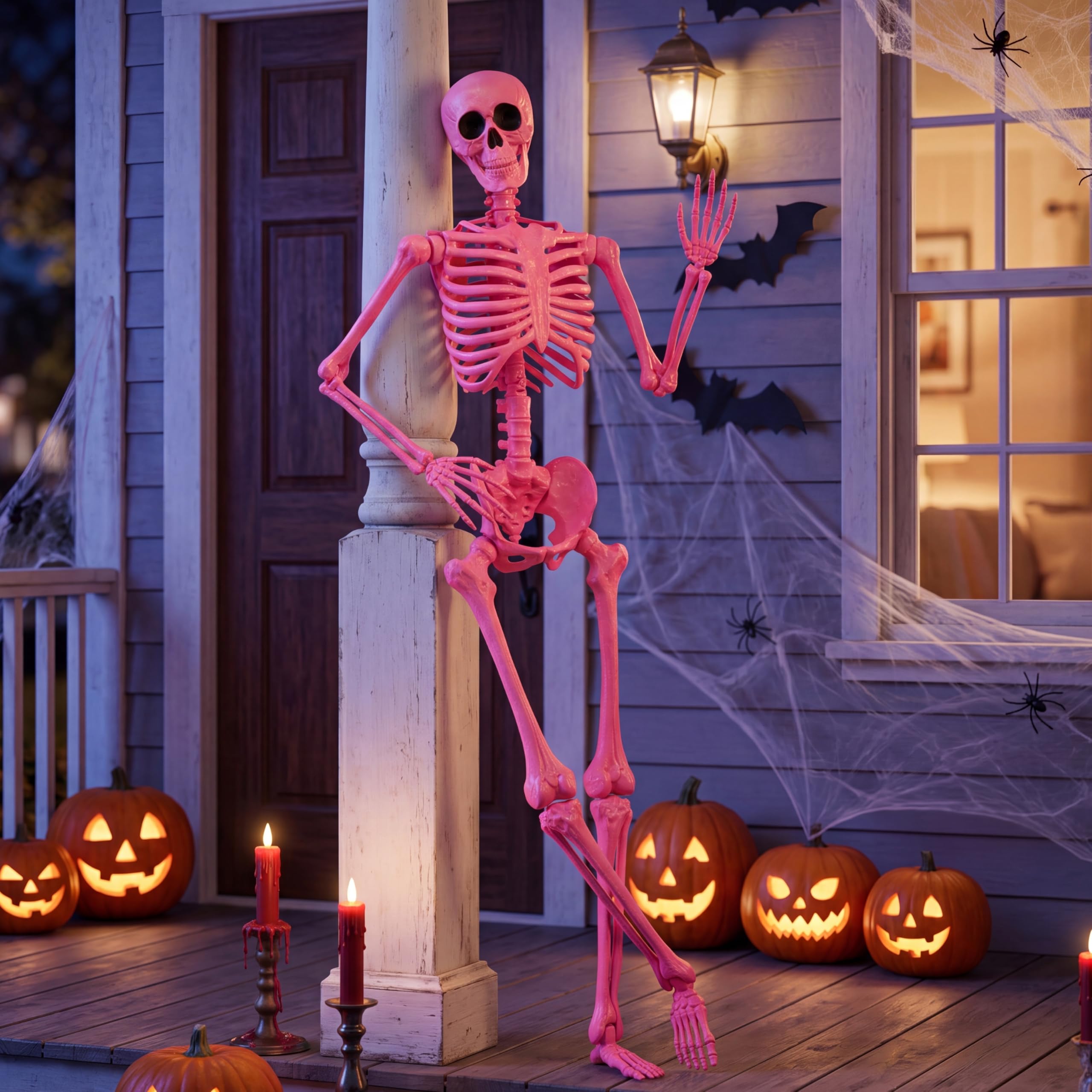 JOYIN 5 FT Pink Skeleton ready for Halloween decoration