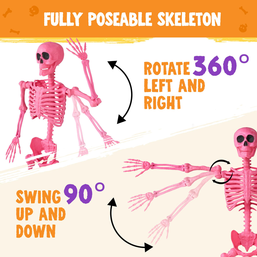 JOYIN 5 FT Pink Skeleton side view showcasing realistic details