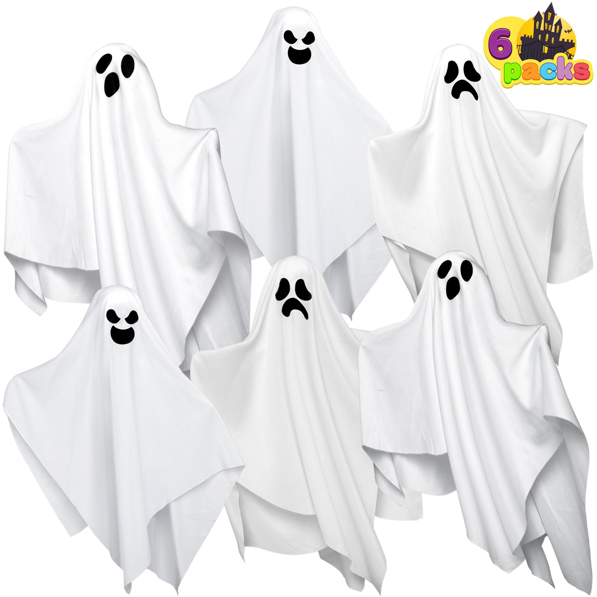 JOYIN 6 pcs Halloween ghost decorations, front view