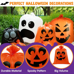JOYIN 6 Pcs Halloween Leaf Bags displayed outdoors during fall
