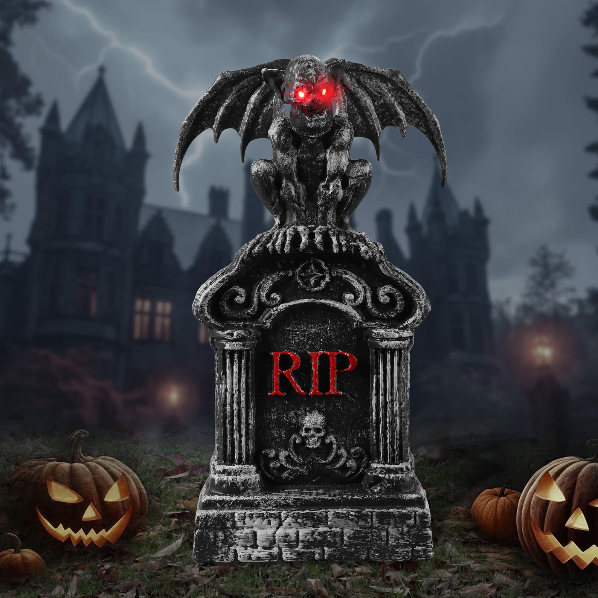 JOYIN Animated LED Tombstone packaging and included accessories