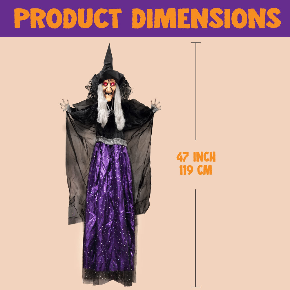 JOYIN animated witch in a spooky indoor setting