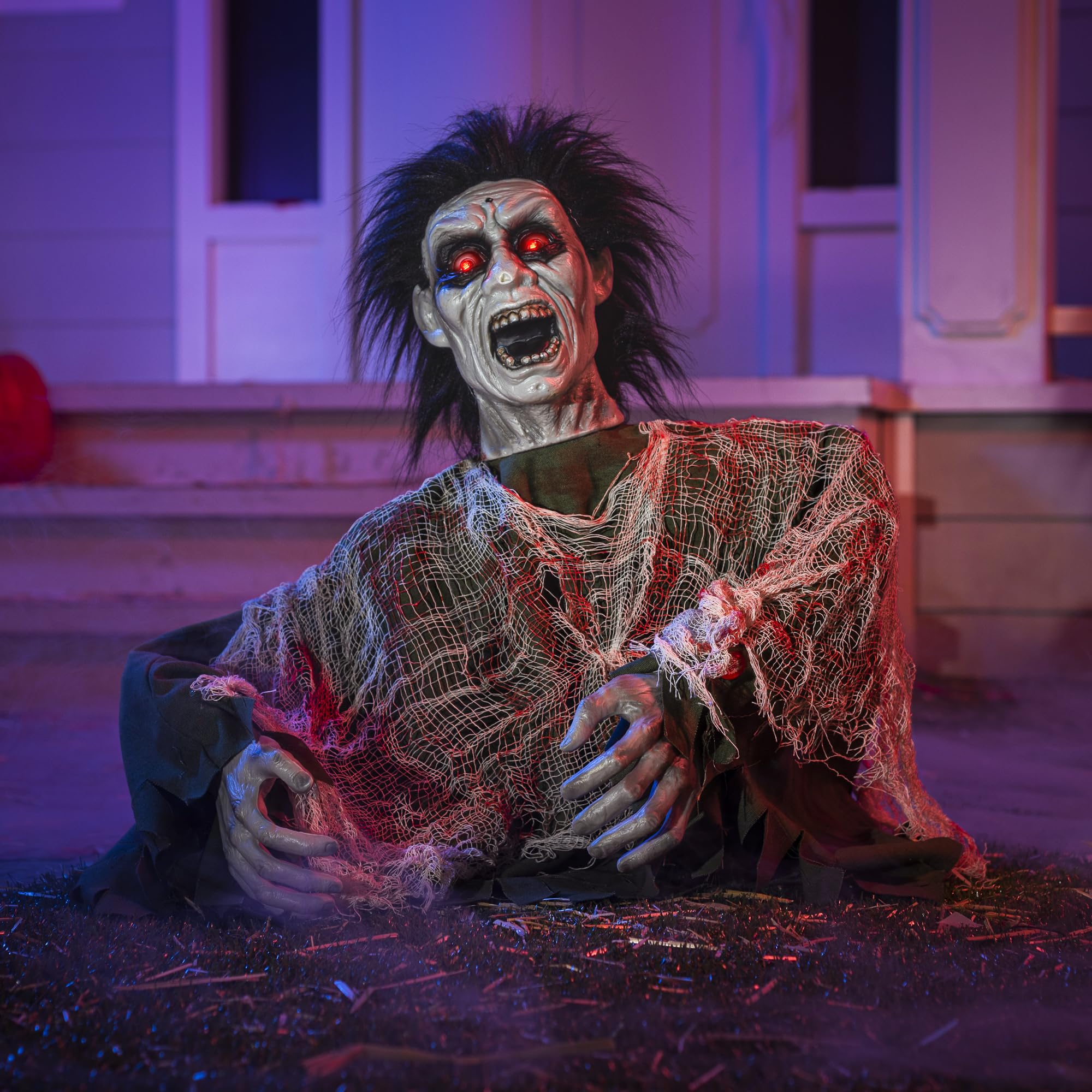 JOYIN Animated Zombie with glowing red eyes and open mouth