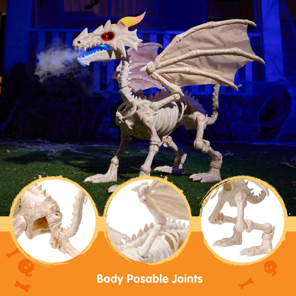 JOYIN Dragon Skeleton on a porch for Halloween decorations