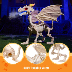 JOYIN Dragon Skeleton on a porch for Halloween decorations