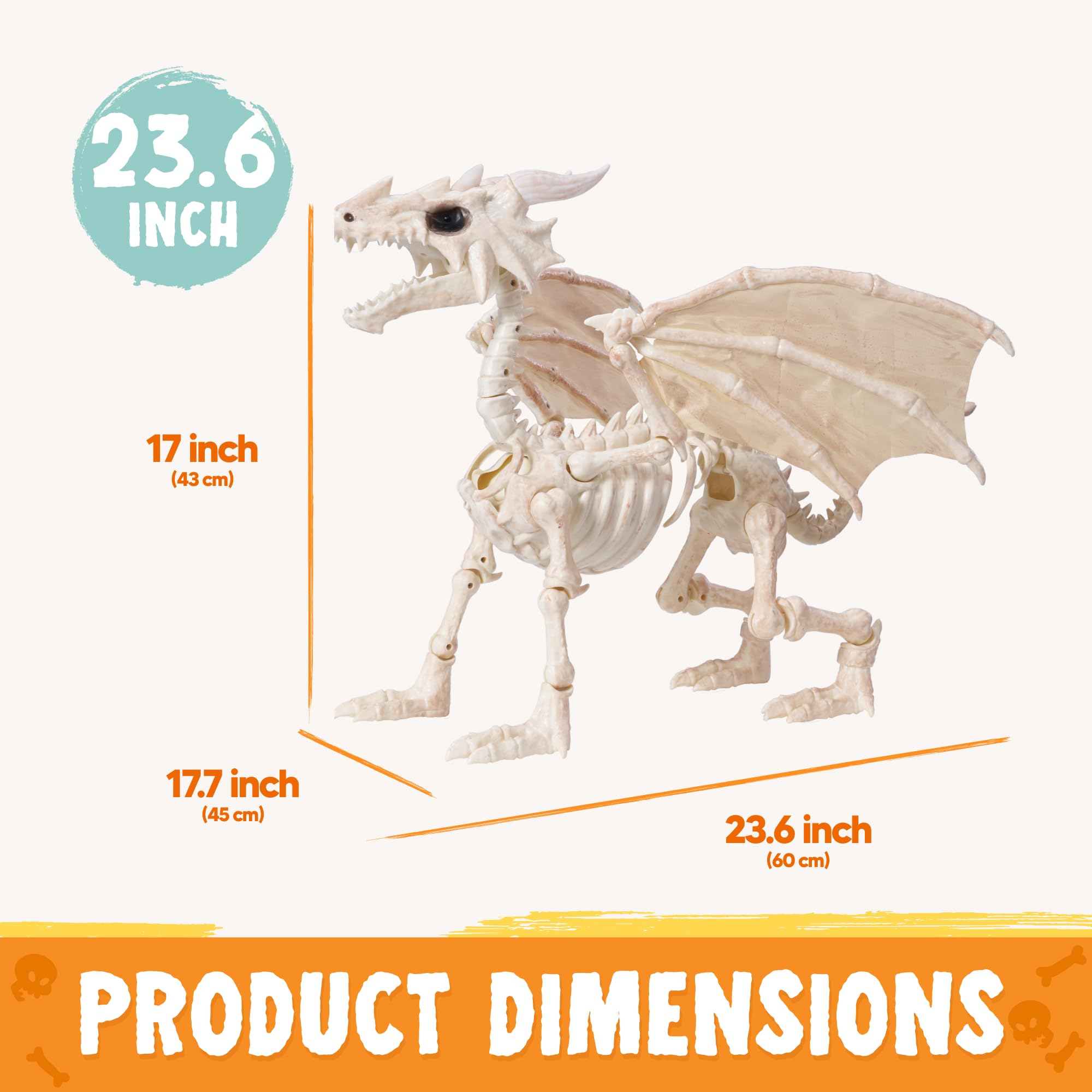 JOYIN Dragon Skeleton with sound activation ready to scare