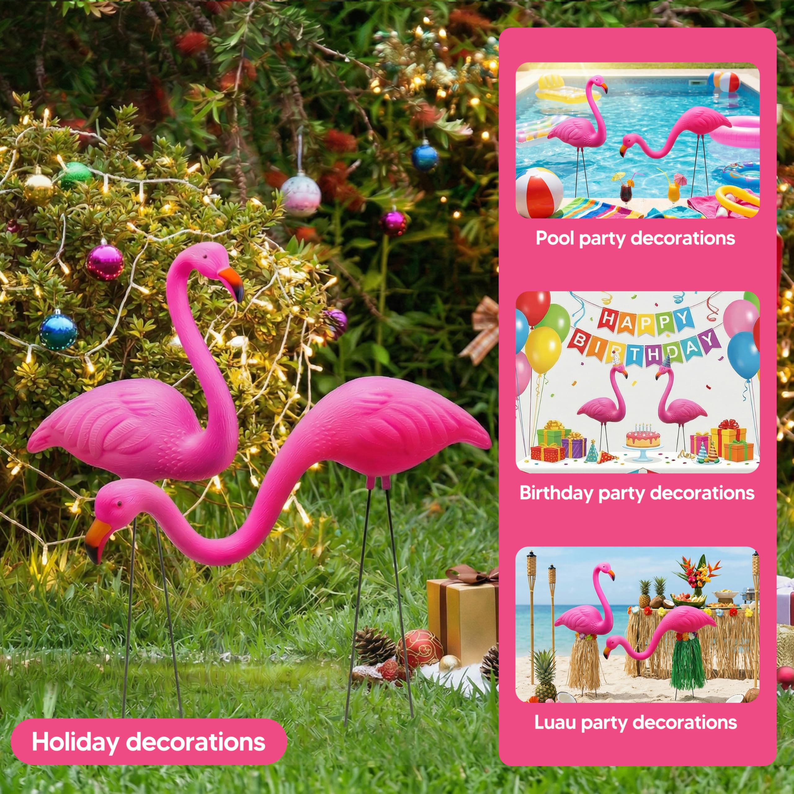 JOYIN flamingo yard ornaments in a tropical setting