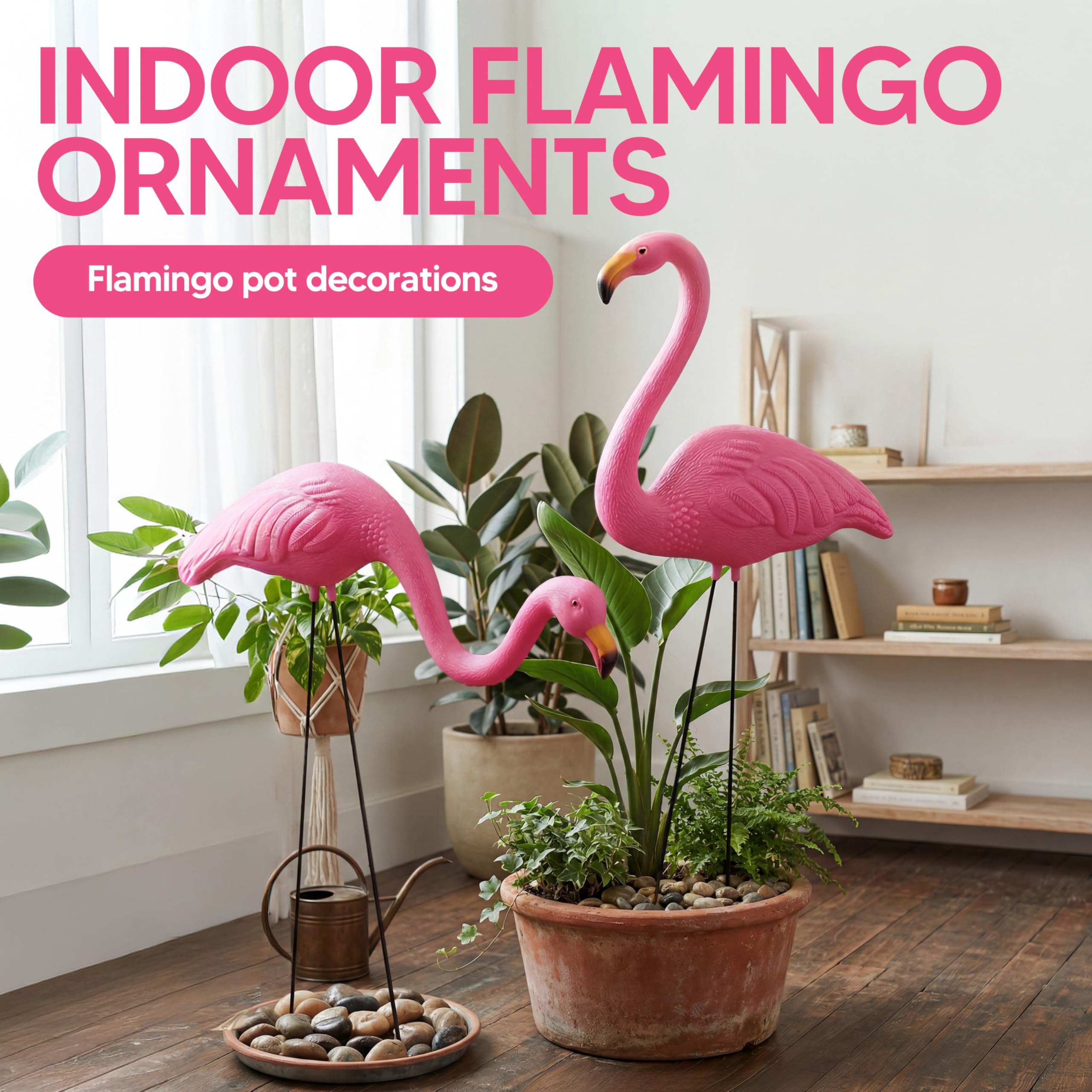 JOYIN flamingo yard ornaments with metal legs