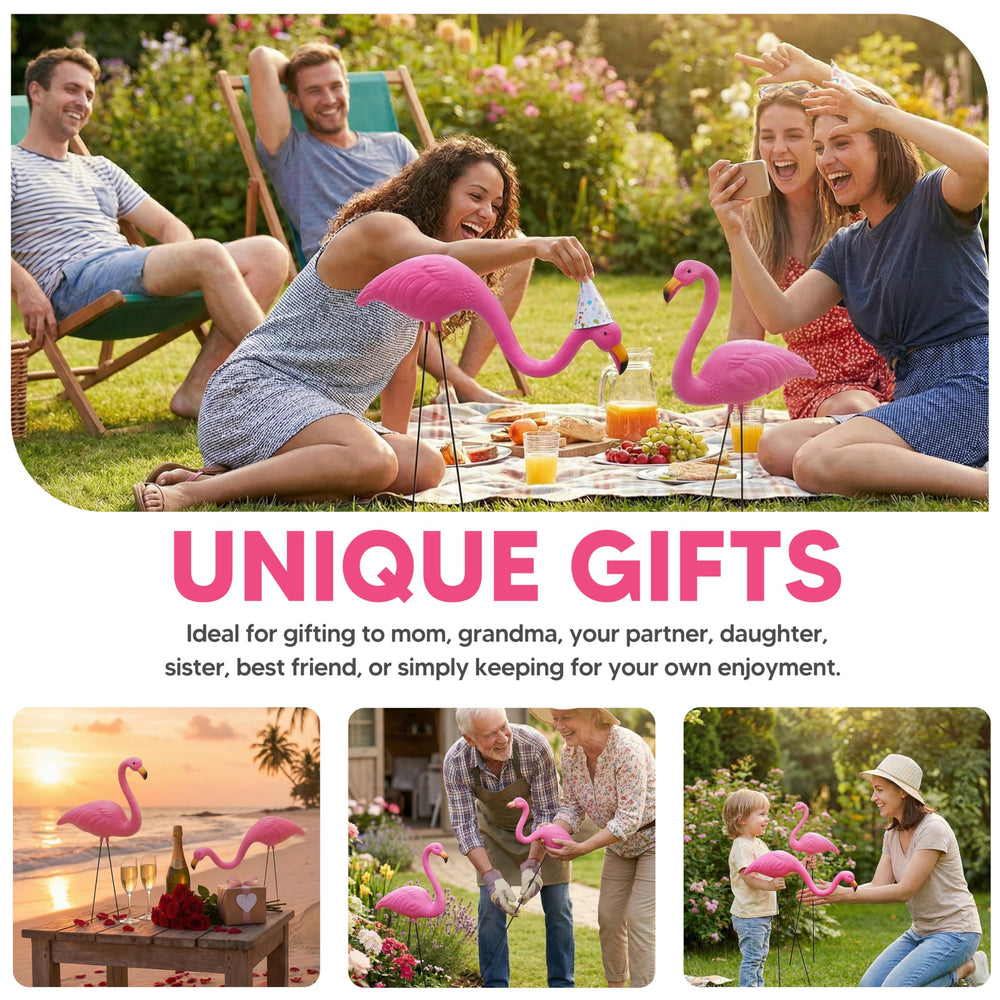 JOYIN flamingo yard ornaments with vibrant details