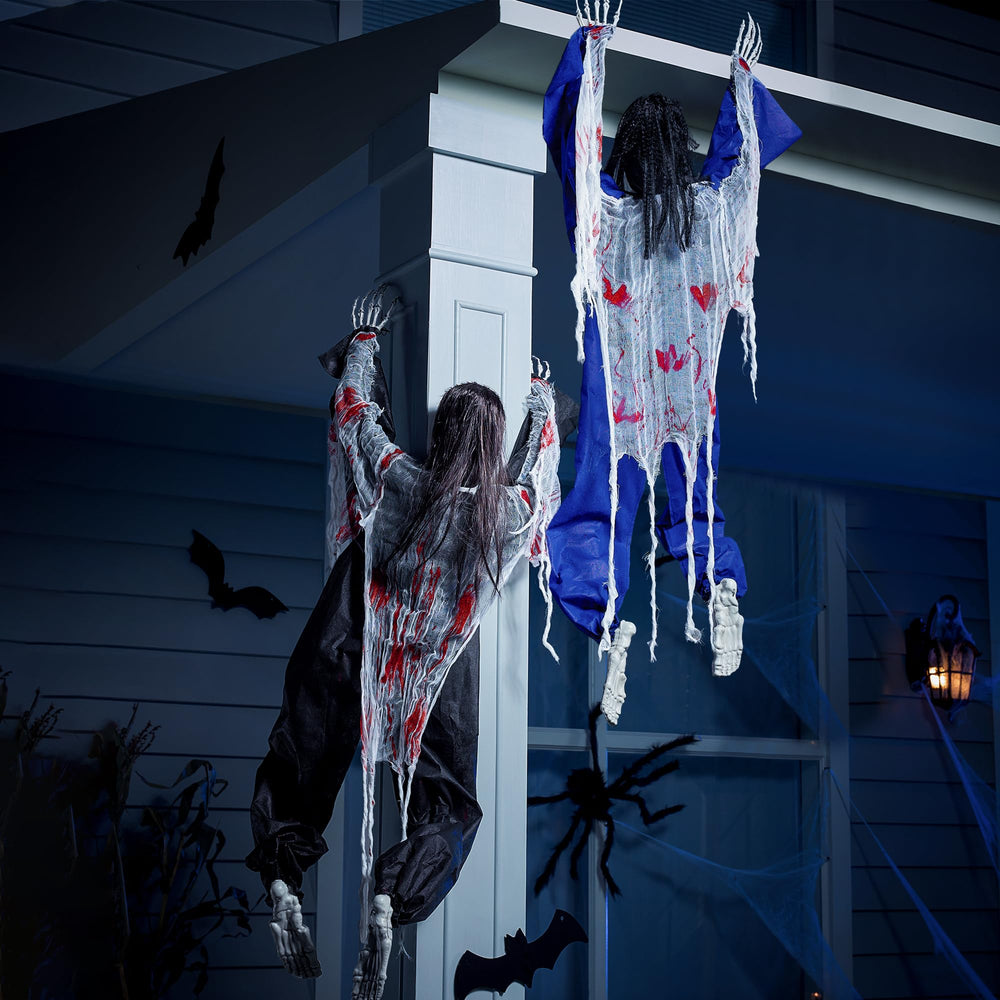 JOYIN Halloween Climbing Zombies Wall Decoration in a yard