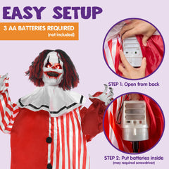 JOYIN Halloween Decor Scary Clown with LED eyes activated