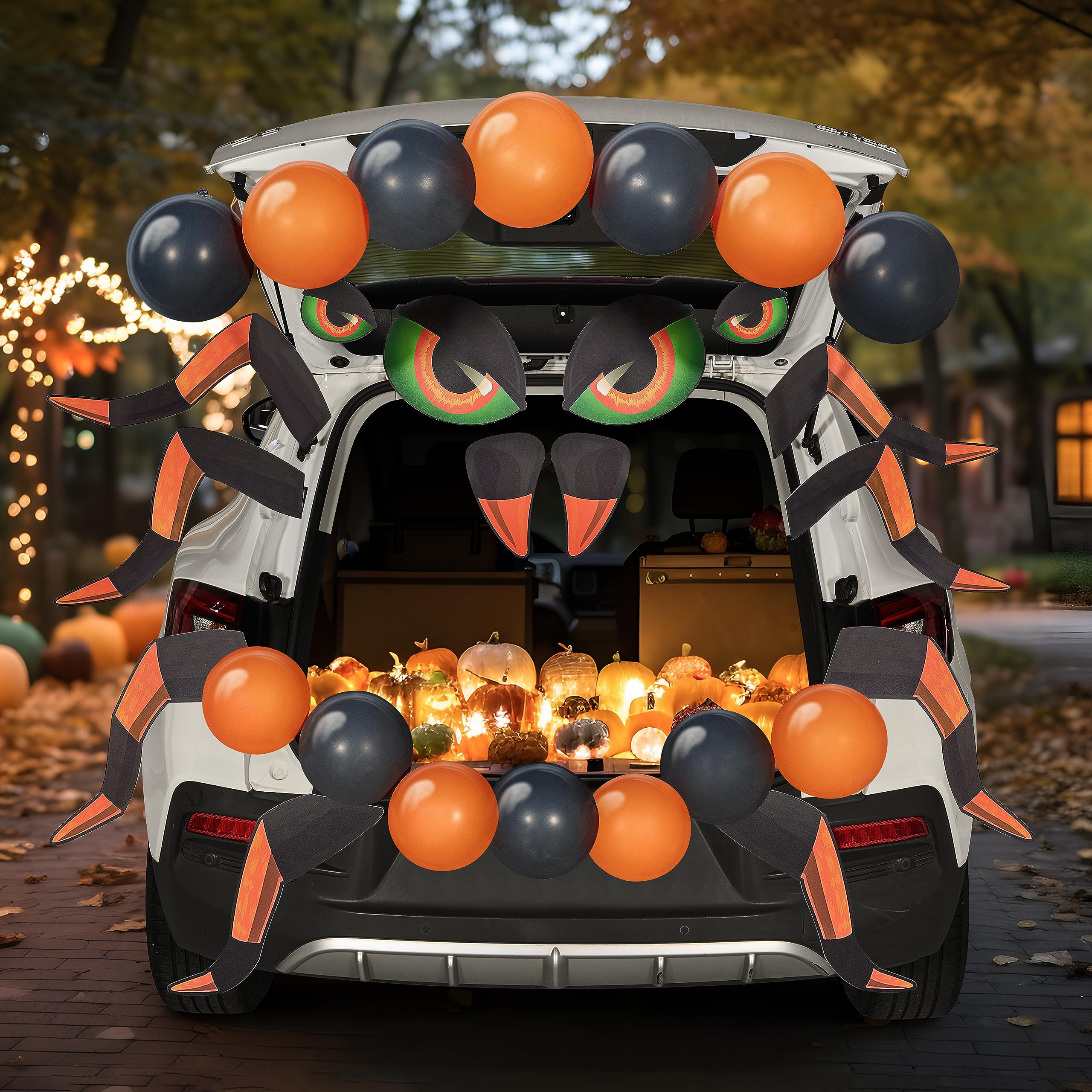 JOYIN Halloween decorations attached to a garage door