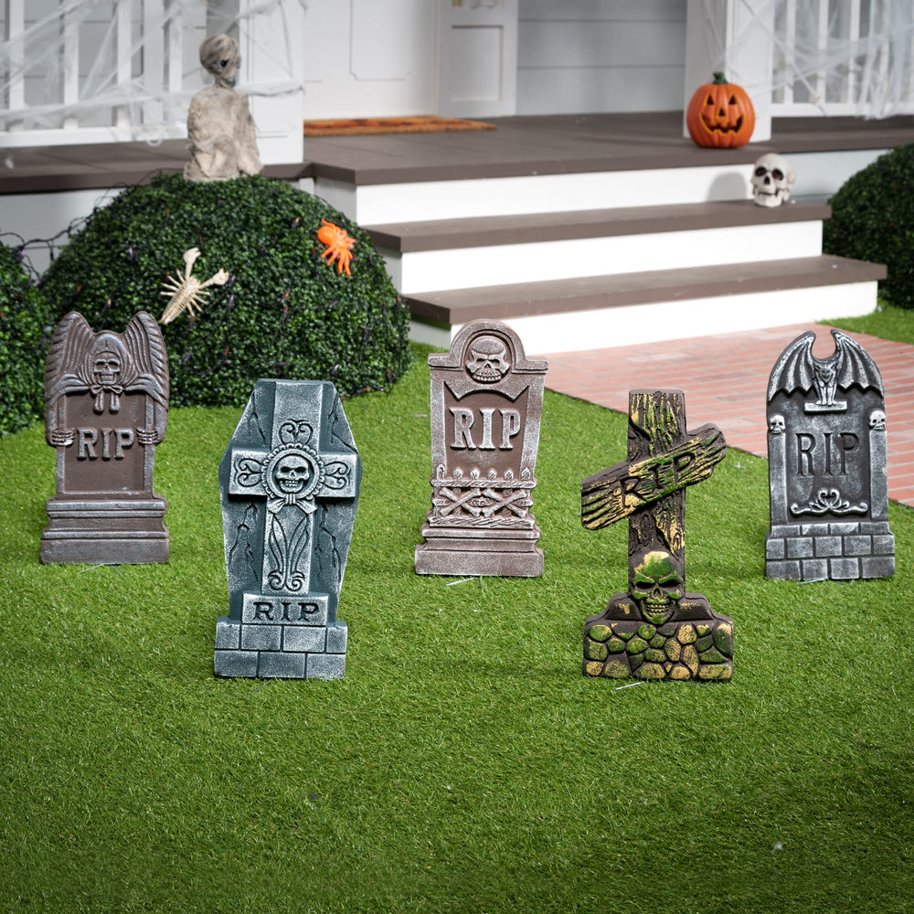 JOYIN Halloween Foam Tombstones with installation instructions
